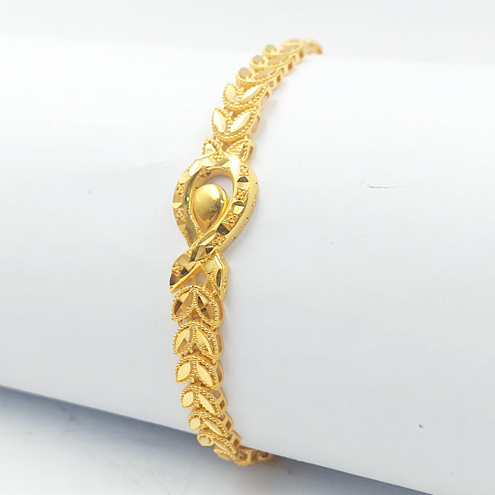 21K اسوارة ورق الشجر-مجوهرات الشيخ سعيد-Saeed Jewelry 
