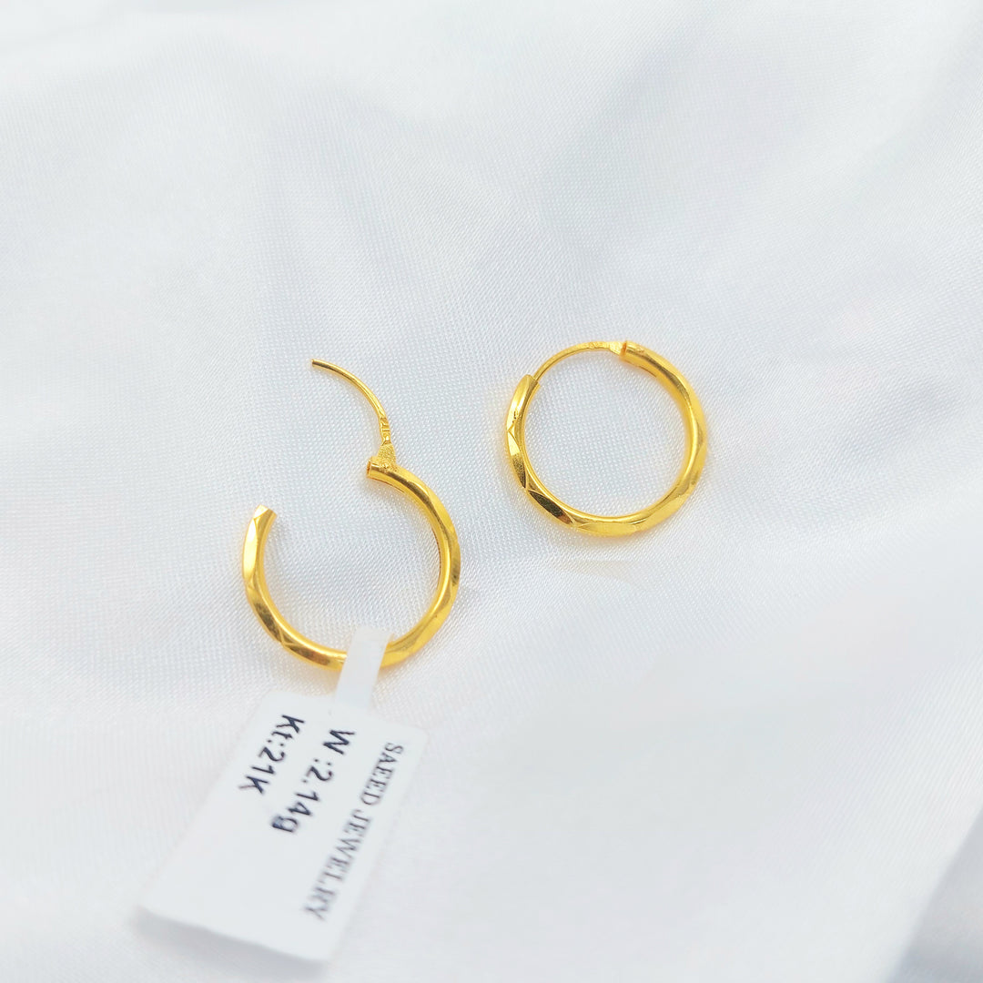 21K حلق ذبلة-مجوهرات الشيخ سعيد-Saeed Jewelry 