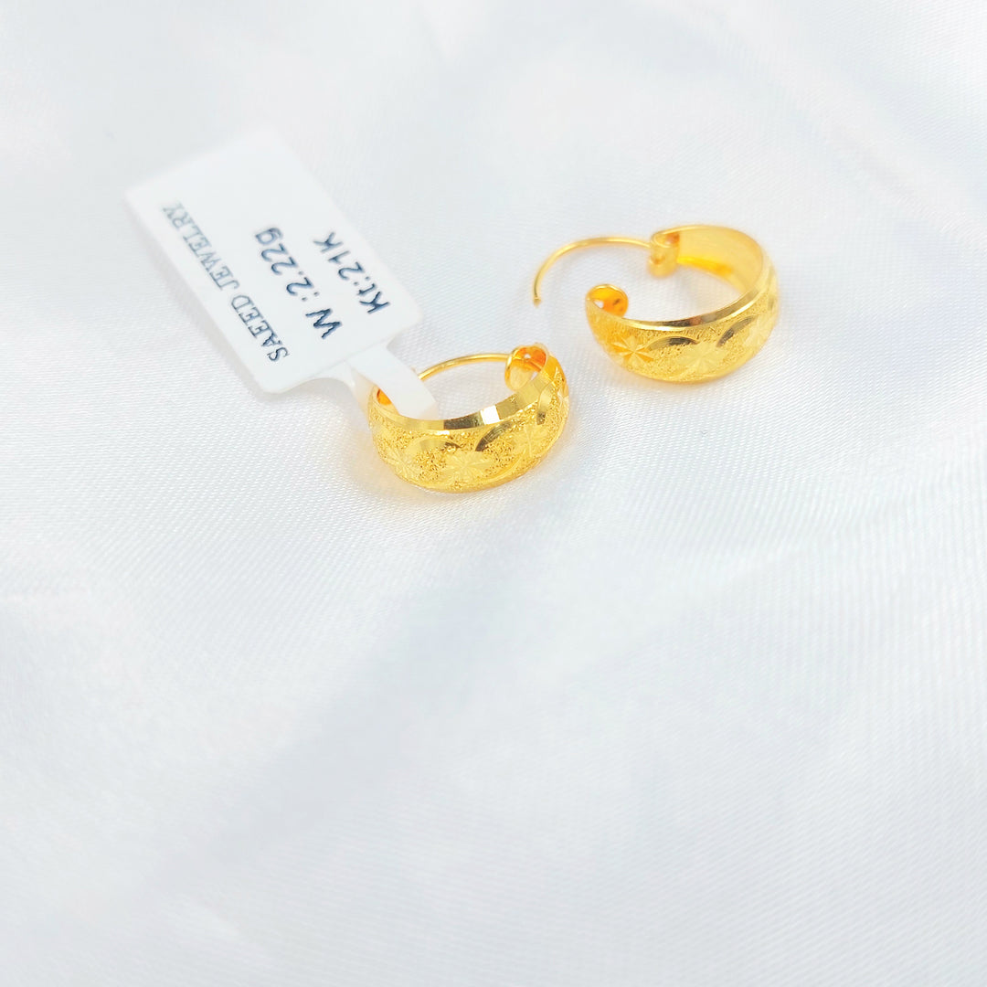 21K حلق ذبلة-مجوهرات الشيخ سعيد-Saeed Jewelry 