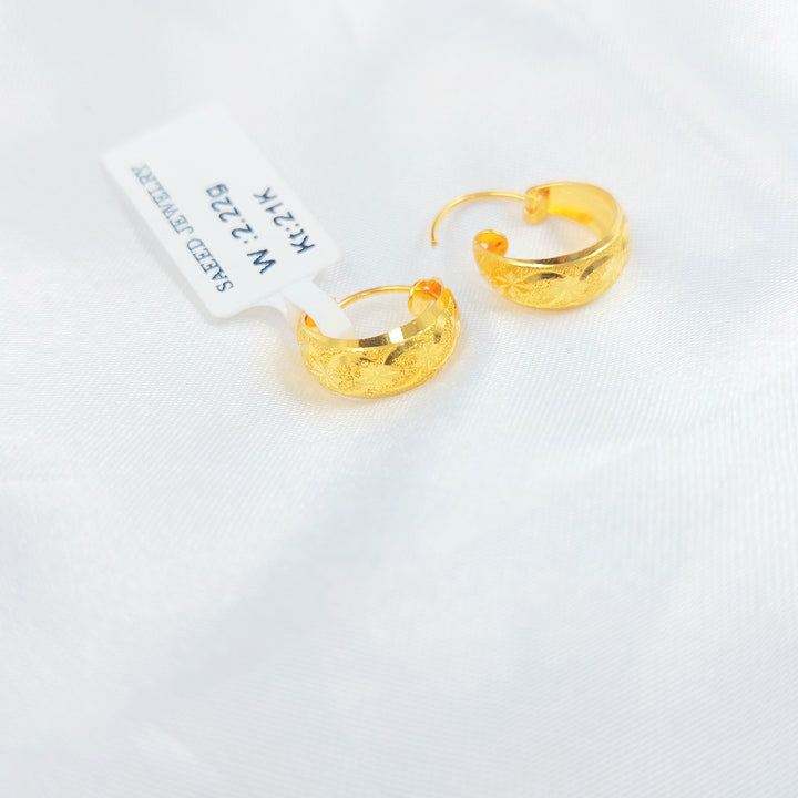 21K حلق ذبلة-مجوهرات الشيخ سعيد-Saeed Jewelry 