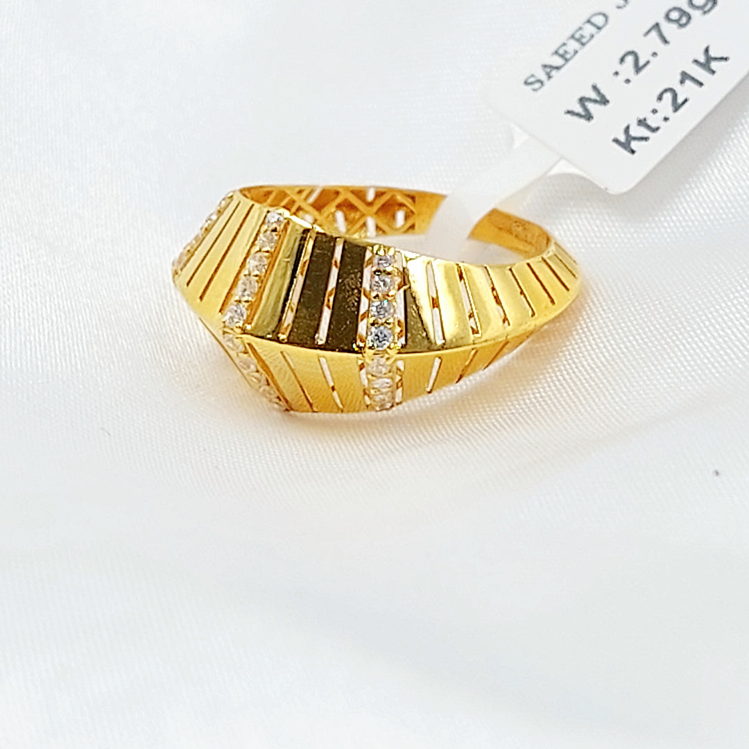21K خاتم اكسترا مرصع-مجوهرات الشيخ سعيد-Saeed Jewelry 