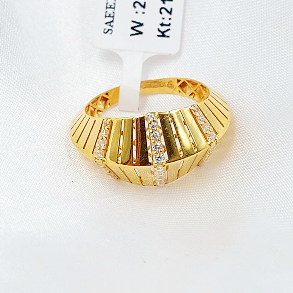 21K خاتم اكسترا مرصع-مجوهرات الشيخ سعيد-Saeed Jewelry 