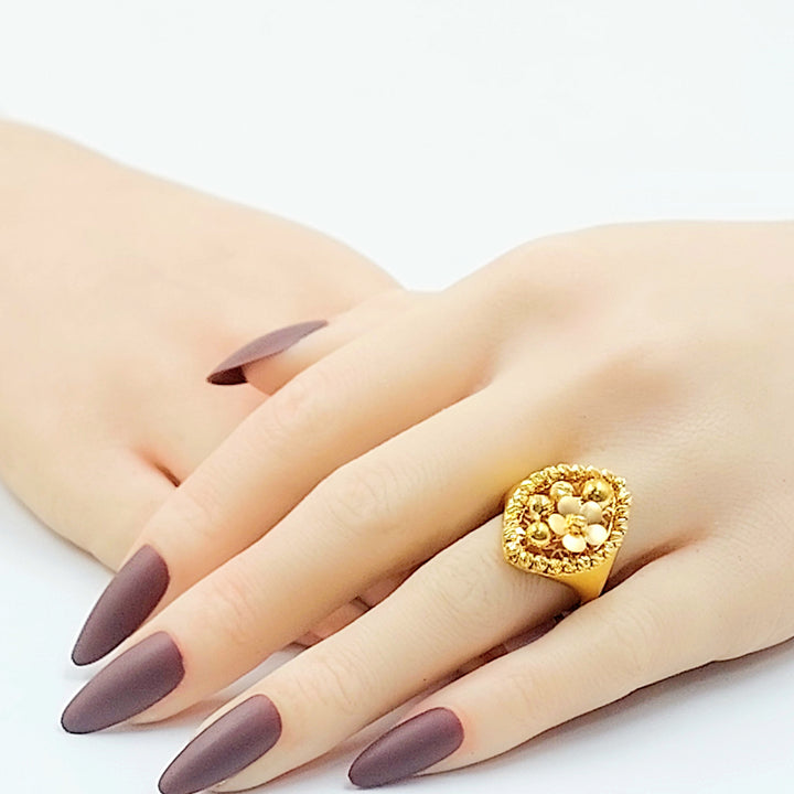 21K خاتم وردة اكسترا-مجوهرات الشيخ سعيد-Saeed Jewelry 