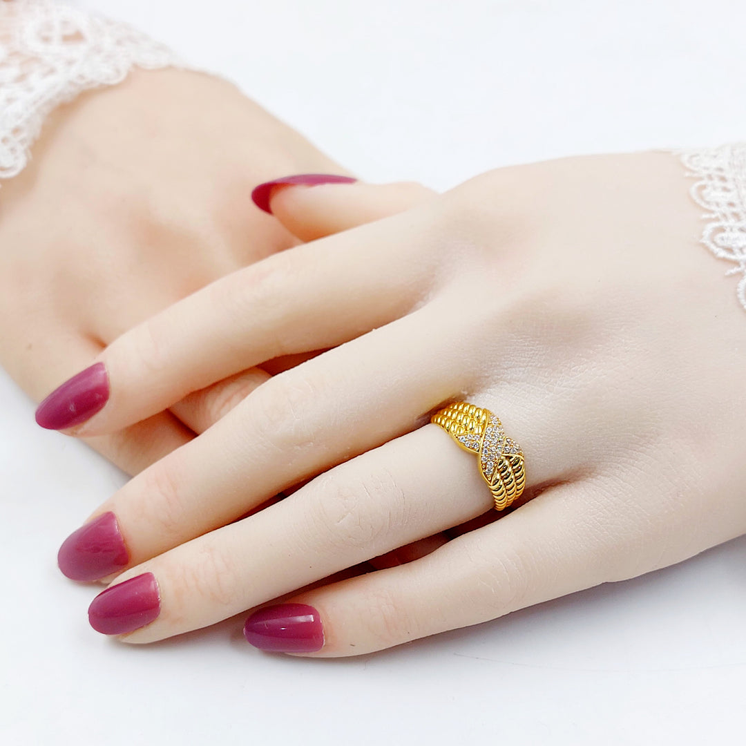 21K خاتم اكسترا مرصع-مجوهرات الشيخ سعيد-Saeed Jewelry 