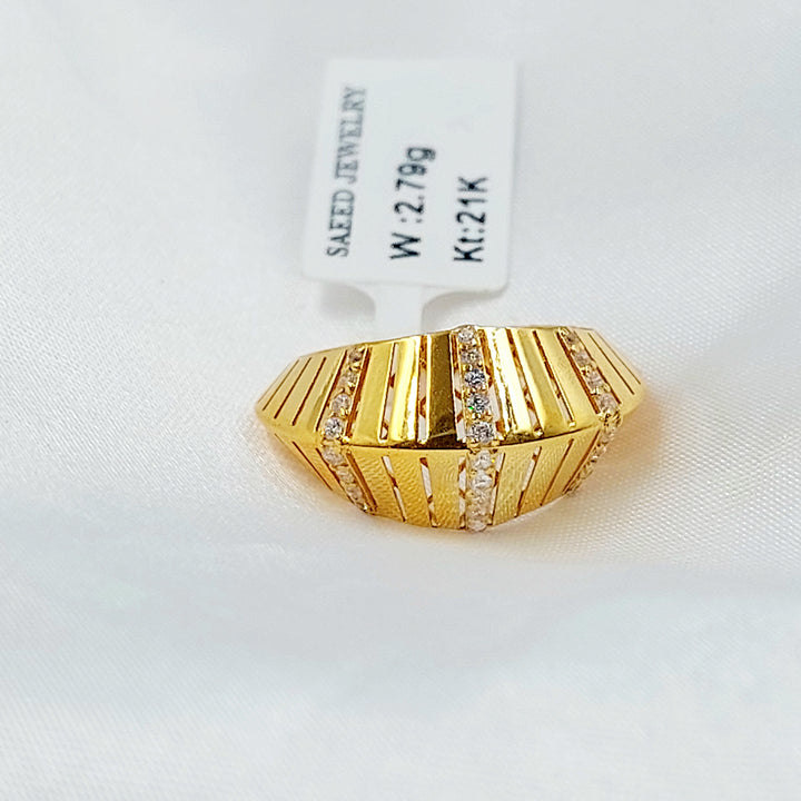 21K خاتم اكسترا مرصع-مجوهرات الشيخ سعيد-Saeed Jewelry 