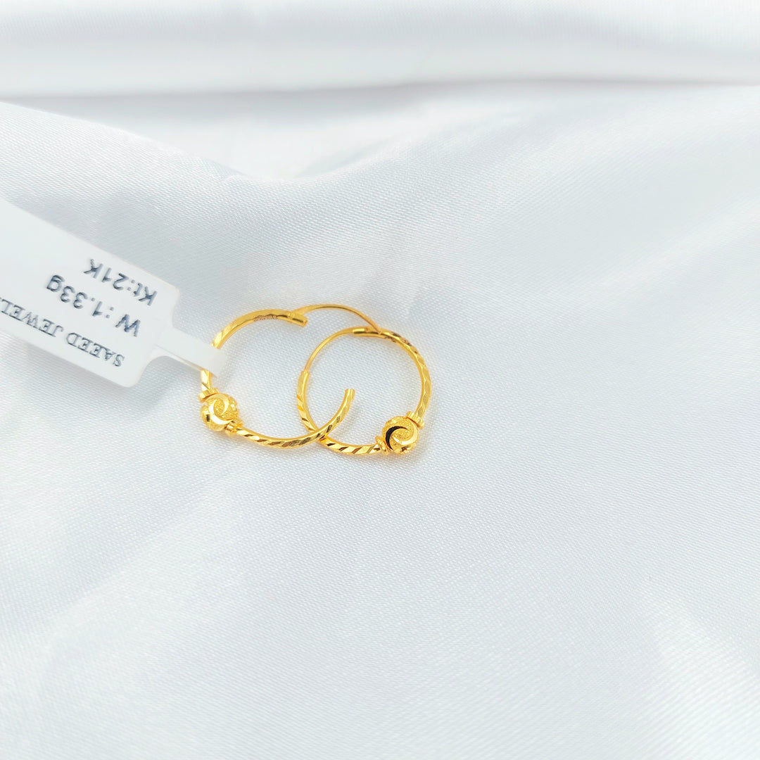 21K حلق ذبلة-مجوهرات الشيخ سعيد-Saeed Jewelry 