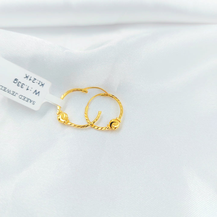 21K حلق ذبلة-مجوهرات الشيخ سعيد-Saeed Jewelry 