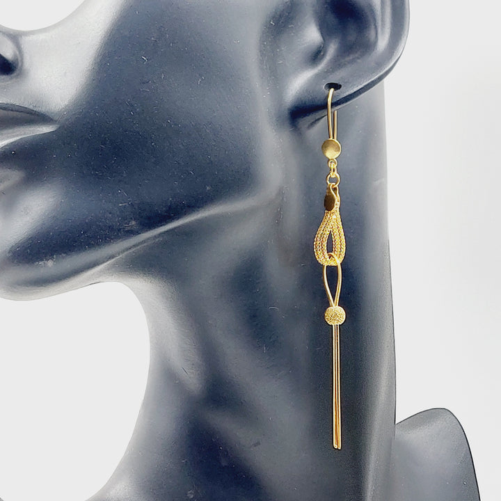 21K حلق فانسي اكسترا-مجوهرات الشيخ سعيد-Saeed Jewelry 