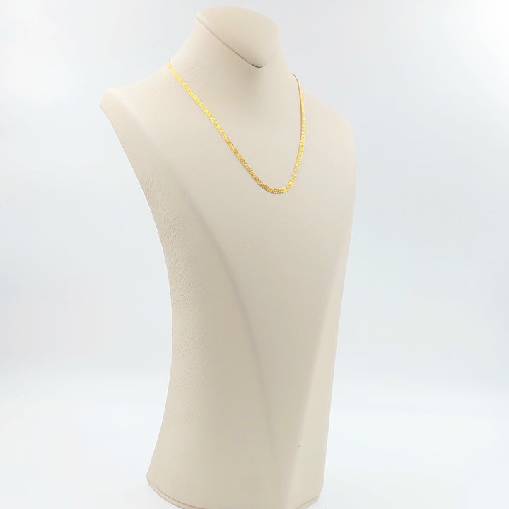 21K سنسال مبسط 3mm-مجوهرات الشيخ سعيد-Saeed Jewelry 