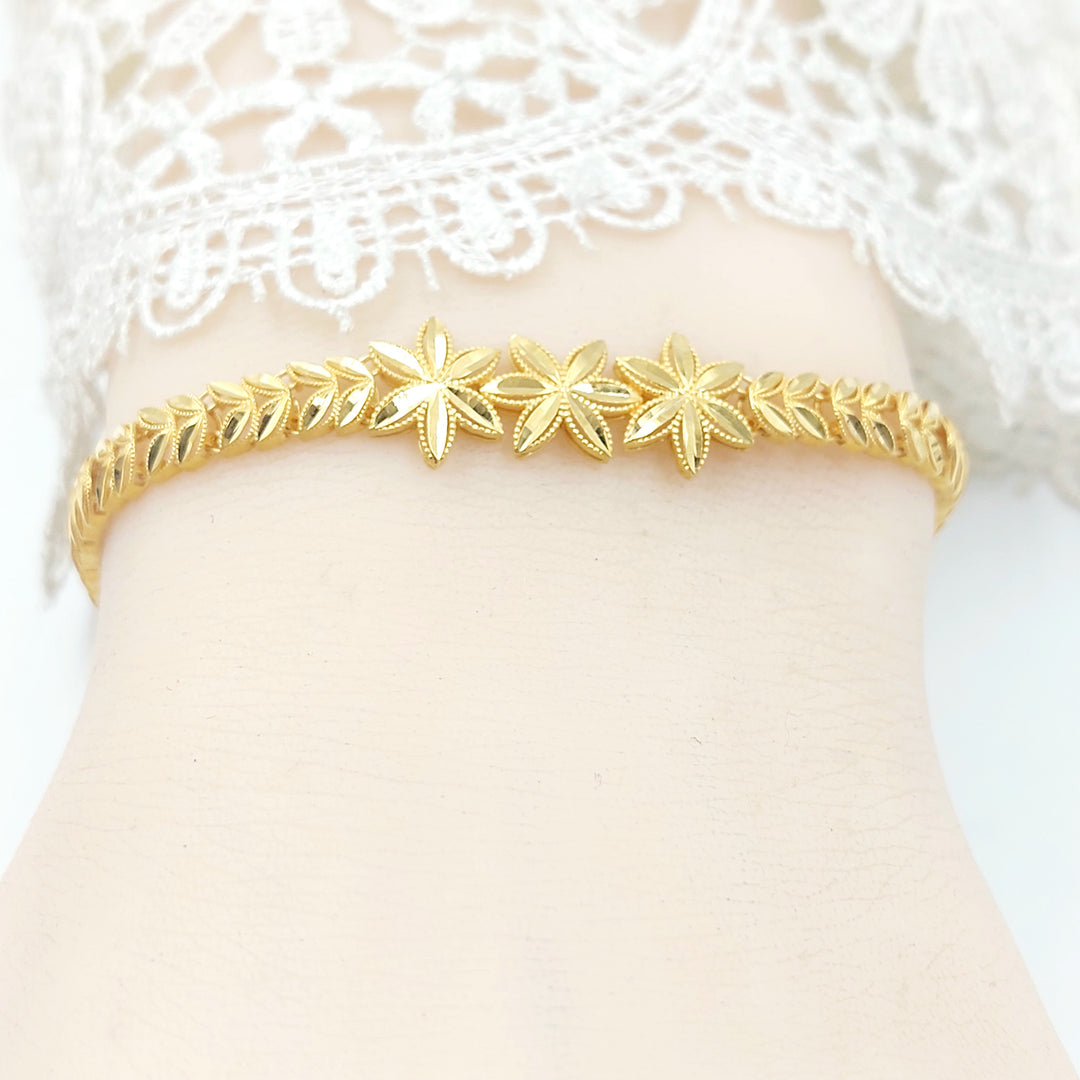 21K اسوارة ورق الشجر-مجوهرات الشيخ سعيد-Saeed Jewelry 