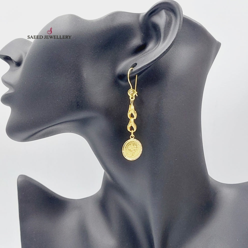 21K حلق رشادي قشرة-مجوهرات الشيخ سعيد-Saeed Jewelry 