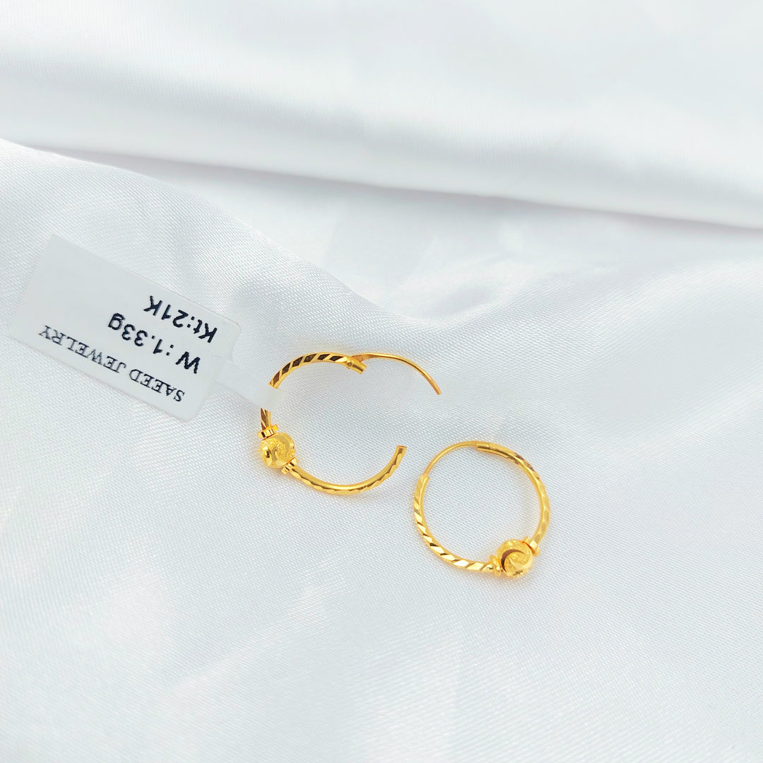 21K حلق ذبلة-مجوهرات الشيخ سعيد-Saeed Jewelry 