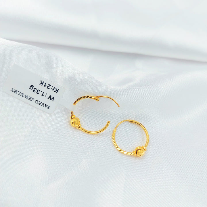 21K حلق ذبلة-مجوهرات الشيخ سعيد-Saeed Jewelry 