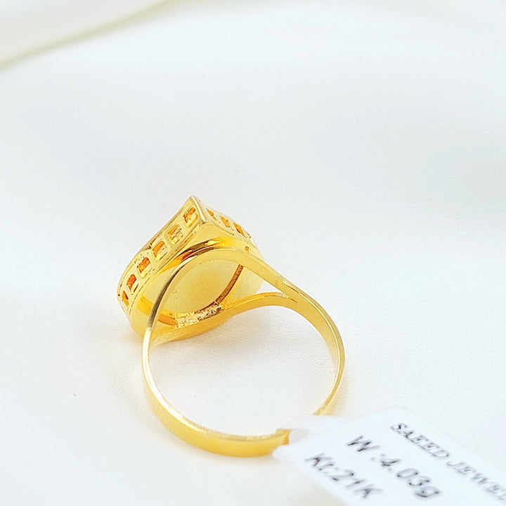 21K خاتم دمعة اكسترا-مجوهرات الشيخ سعيد-Saeed Jewelry 