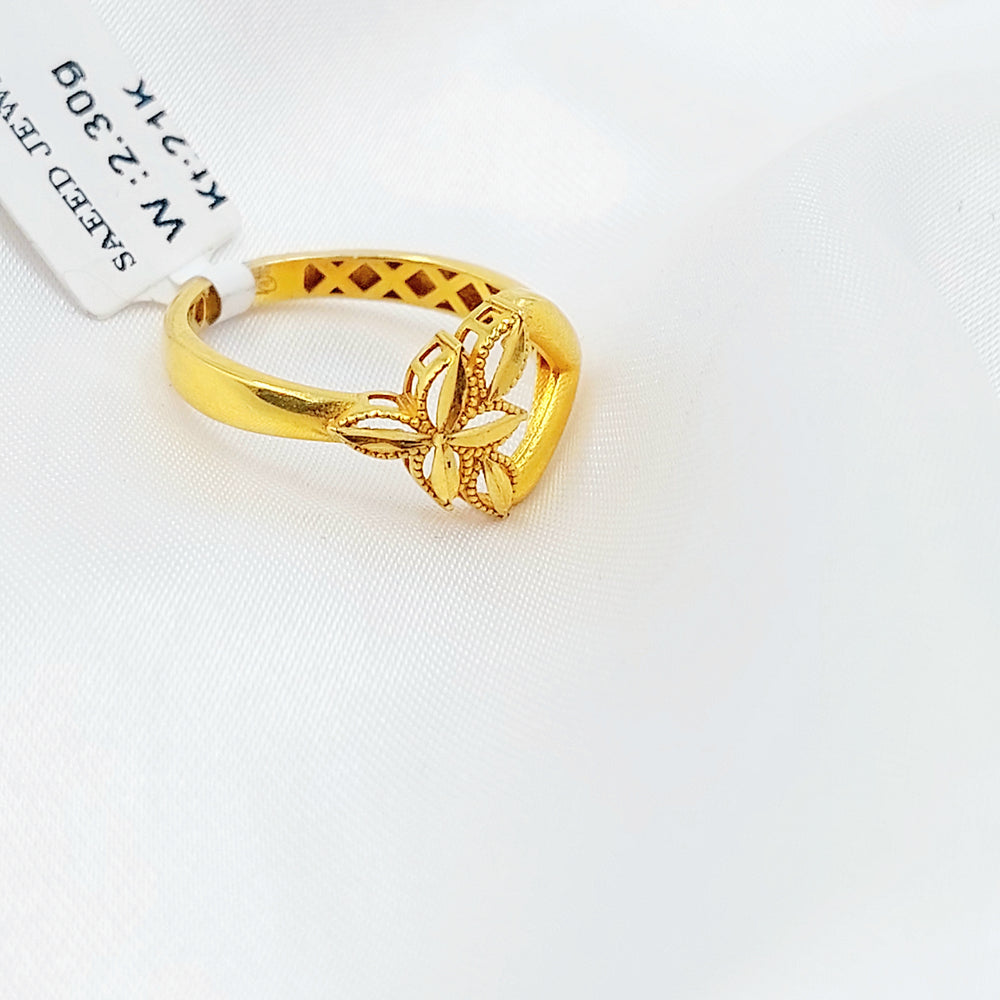 21K خاتم ورق الشجر-مجوهرات الشيخ سعيد-Saeed Jewelry 