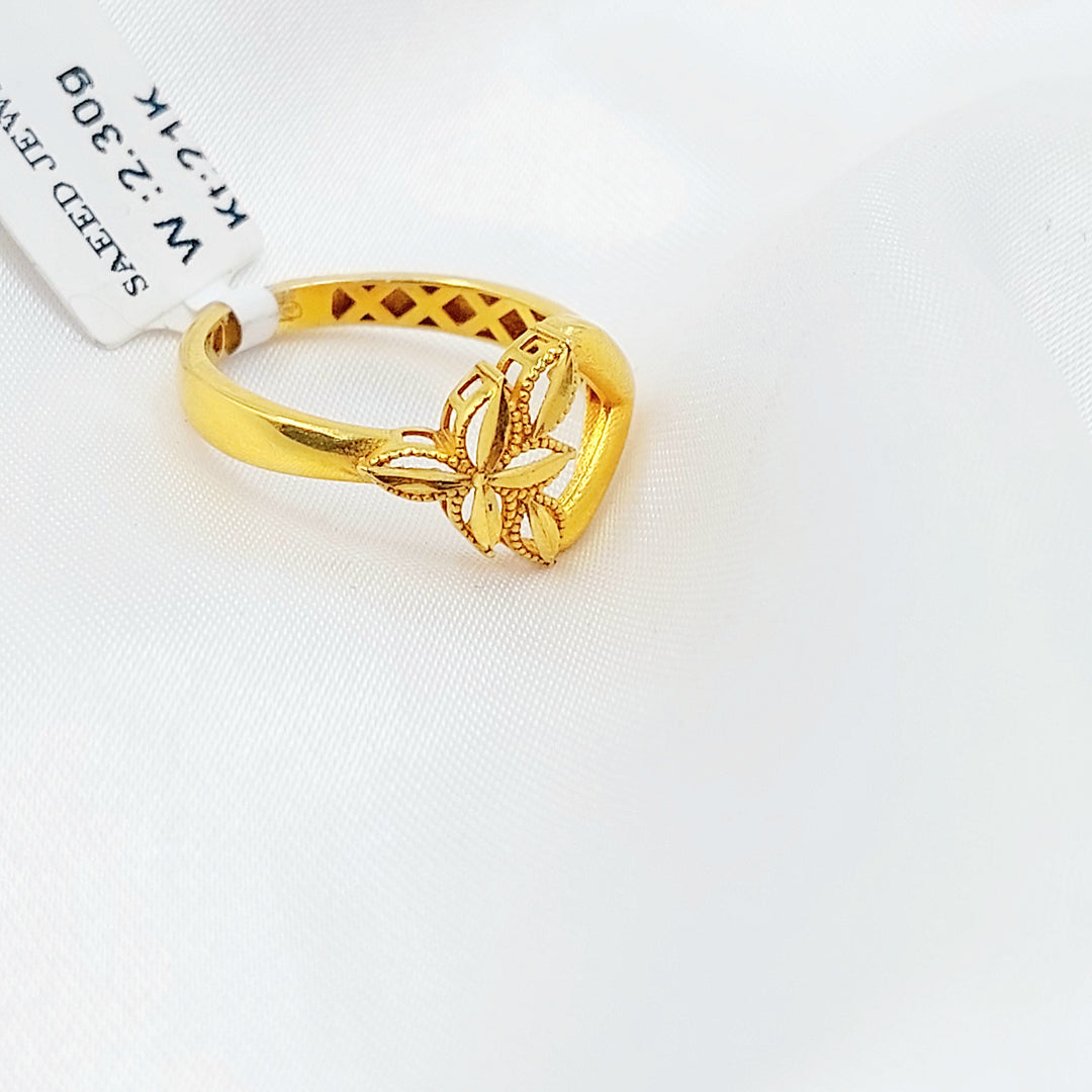 21K خاتم ورق الشجر-مجوهرات الشيخ سعيد-Saeed Jewelry 