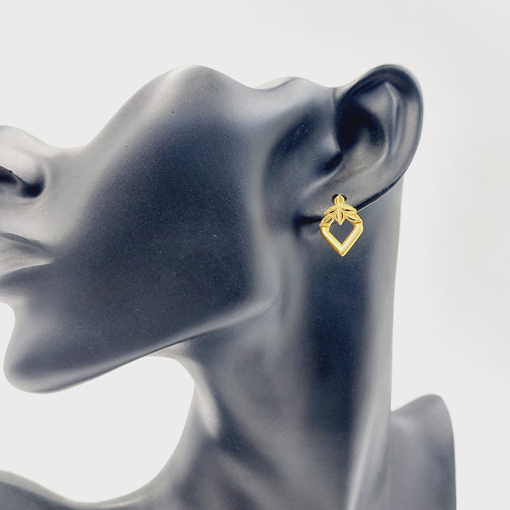 21K حلق ورق الشجر-مجوهرات الشيخ سعيد-Saeed Jewelry 