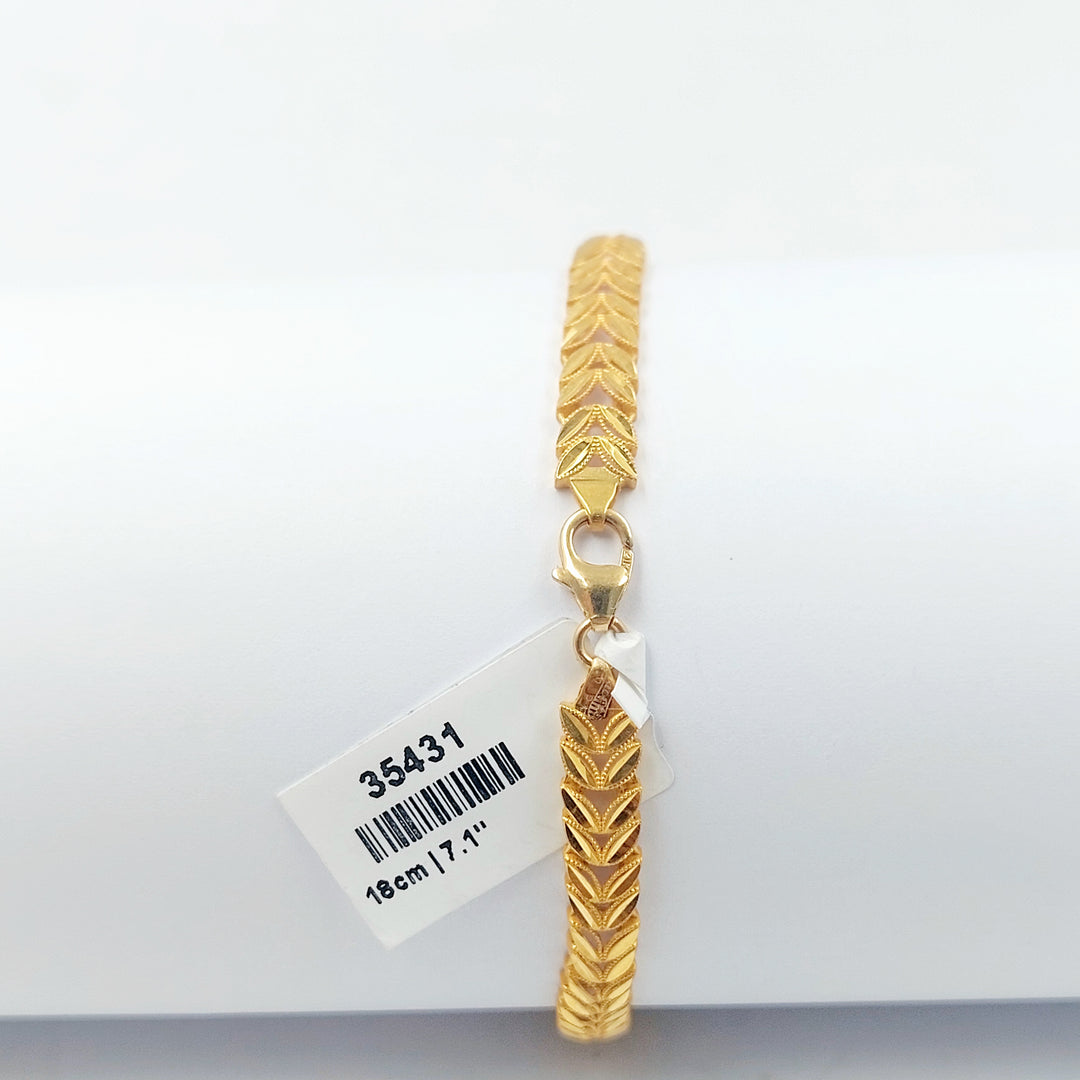 21K اسوارة ورق الشجر-مجوهرات الشيخ سعيد-Saeed Jewelry 