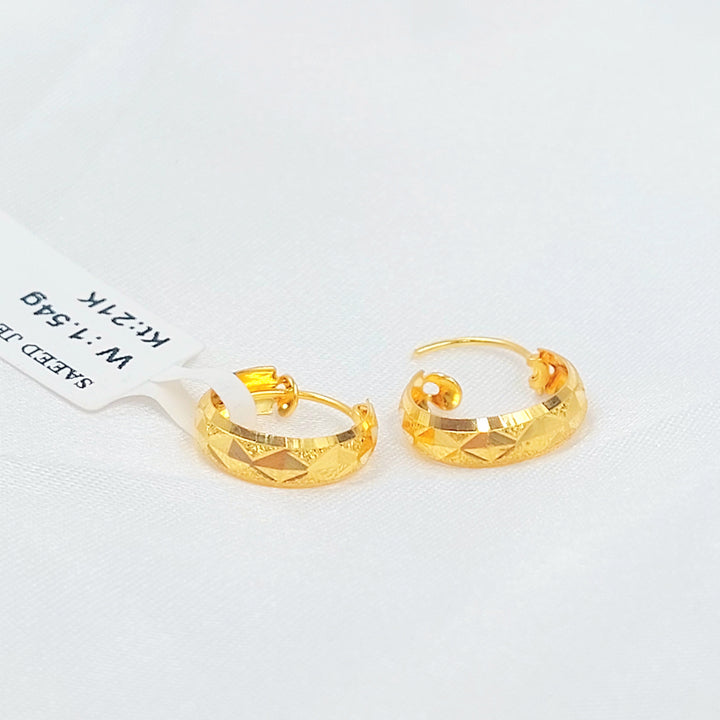 21K حلق ذبلة-مجوهرات الشيخ سعيد-Saeed Jewelry 