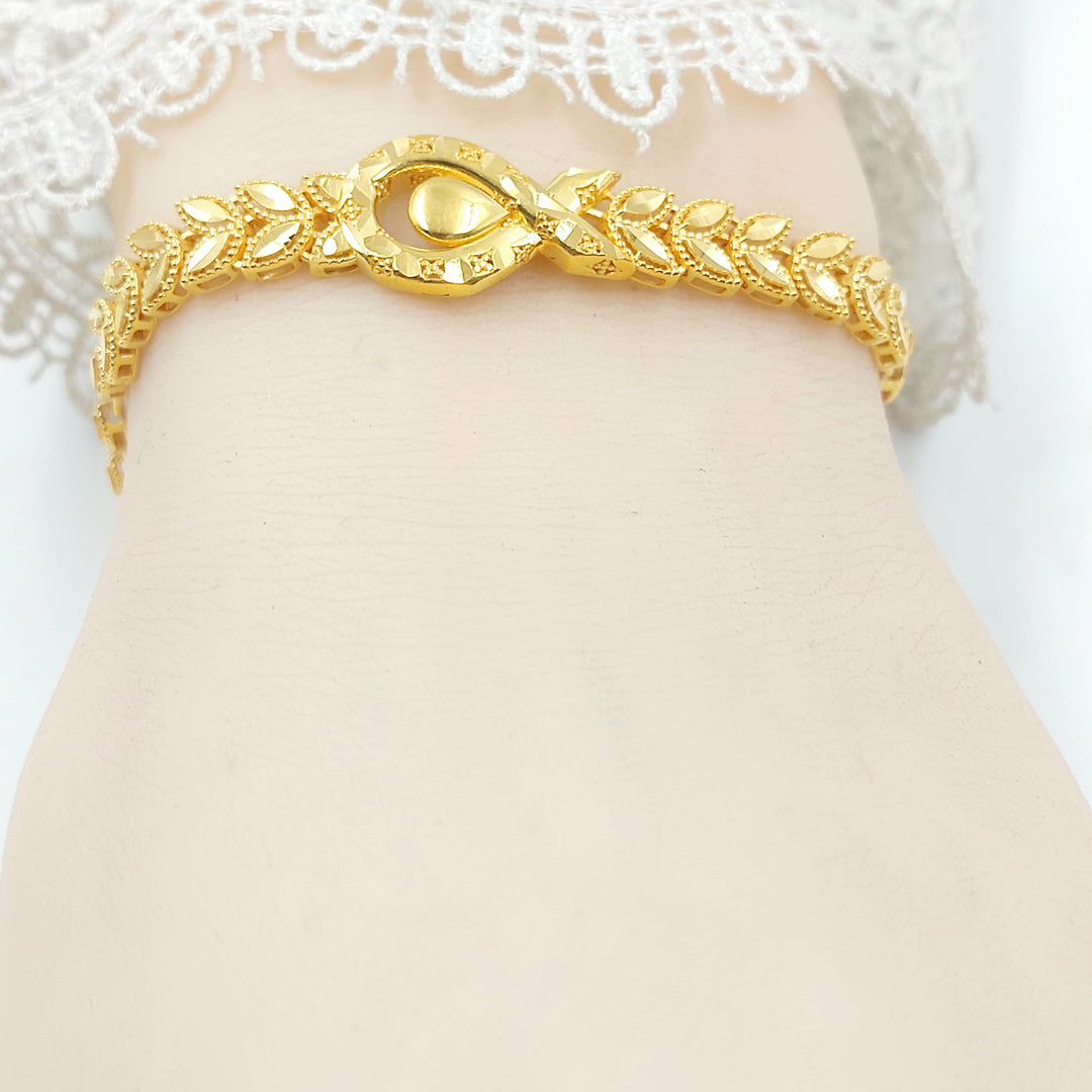 21K اسوارة ورق الشجر-مجوهرات الشيخ سعيد-Saeed Jewelry 