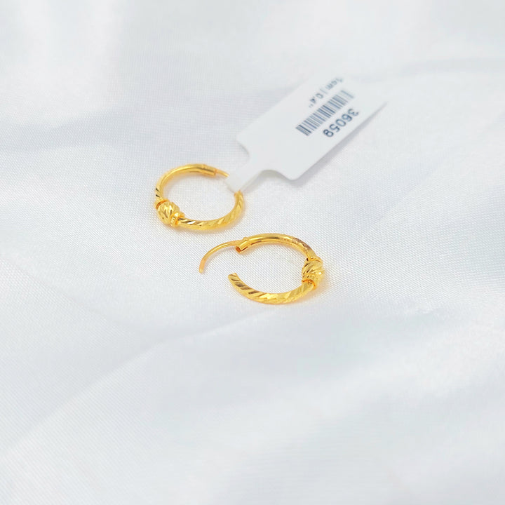 21K حلق ذبلة-مجوهرات الشيخ سعيد-Saeed Jewelry 