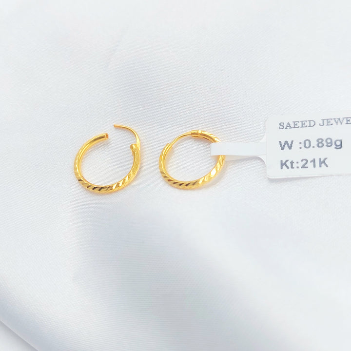 21K حلق ذبلة-مجوهرات الشيخ سعيد-Saeed Jewelry 