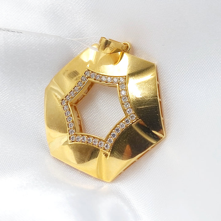 21K تعليقة سداسي مرصع-مجوهرات الشيخ سعيد-Saeed Jewelry 