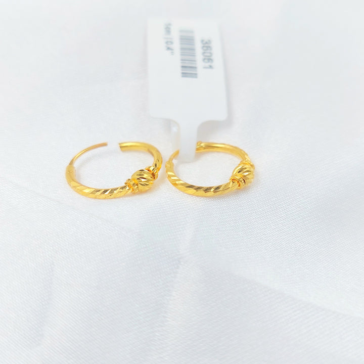 21K حلق ذبلة-مجوهرات الشيخ سعيد-Saeed Jewelry 