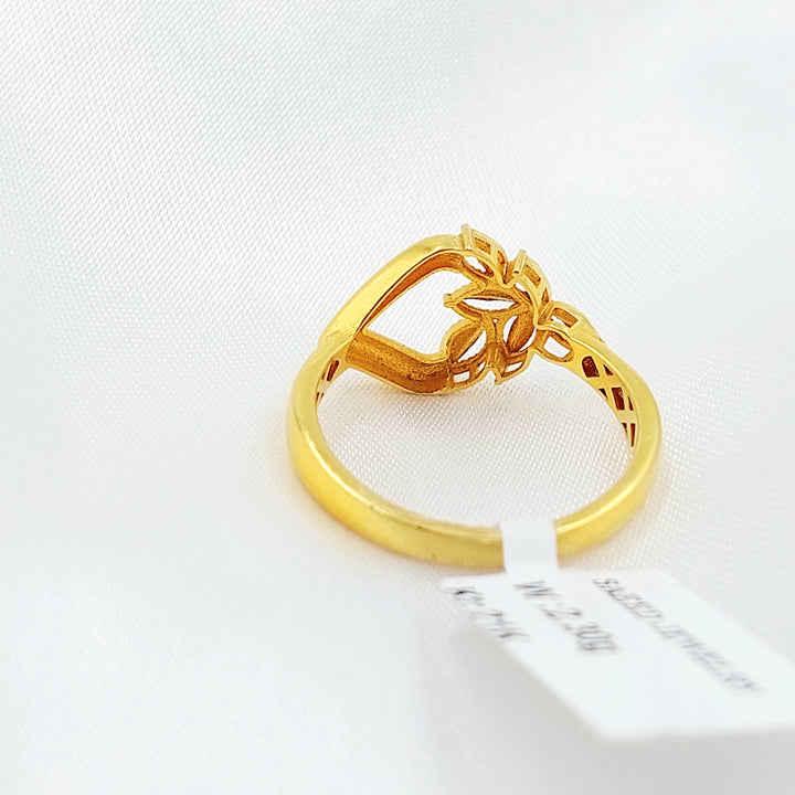 21K خاتم ورق الشجر-مجوهرات الشيخ سعيد-Saeed Jewelry 