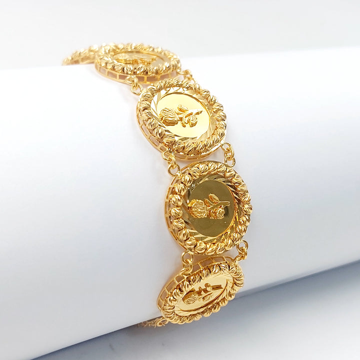 21K اسوارة اونصه وردة-مجوهرات الشيخ سعيد-Saeed Jewelry 