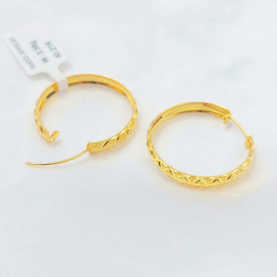 21K حلق ذبلة-مجوهرات الشيخ سعيد-Saeed Jewelry 