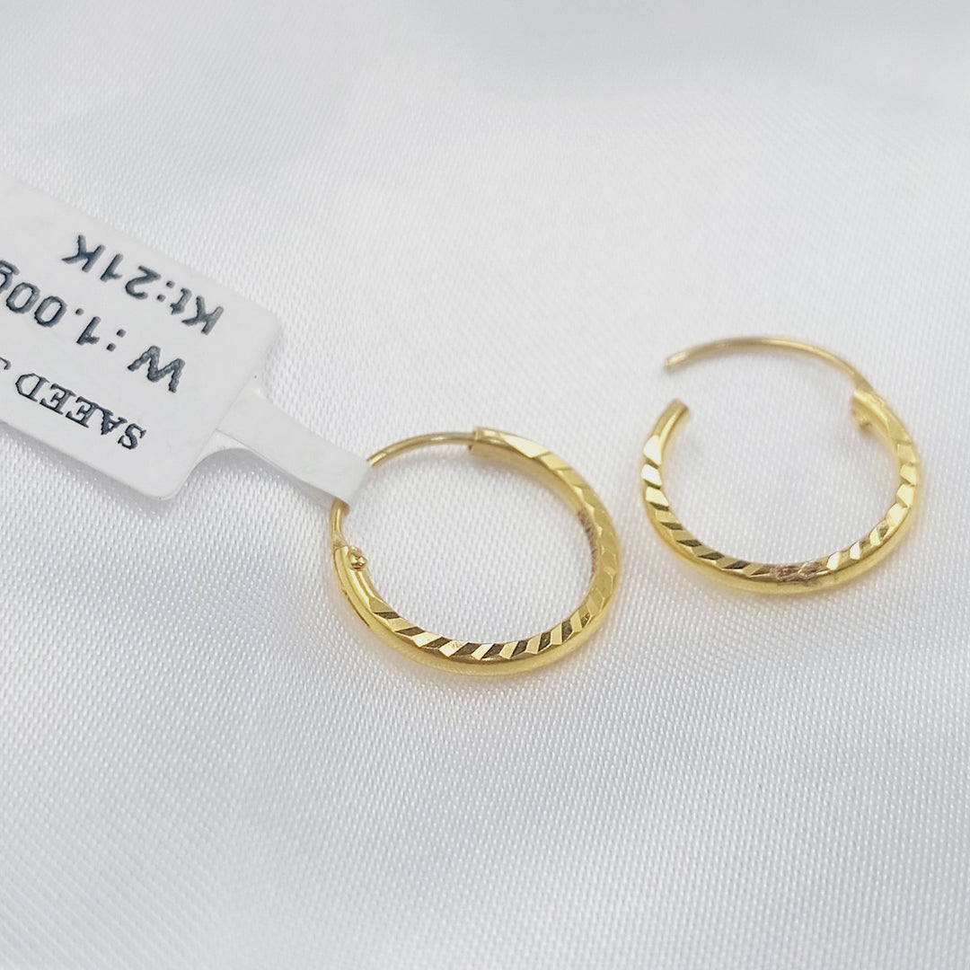 21K حلق ذبلة-مجوهرات الشيخ سعيد-Saeed Jewelry 