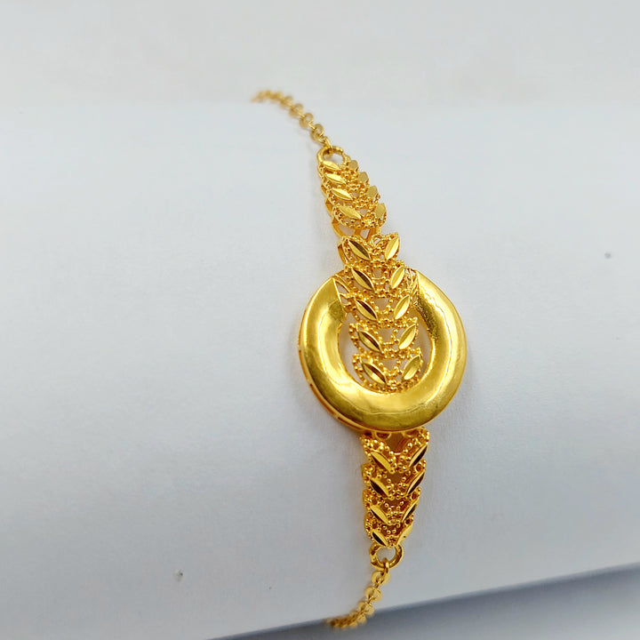 21K اسوارة ورق الشجر-مجوهرات الشيخ سعيد-Saeed Jewelry 