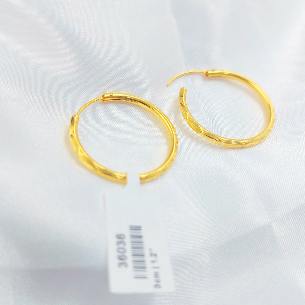 21K حلق ذبلة-مجوهرات الشيخ سعيد-Saeed Jewelry 