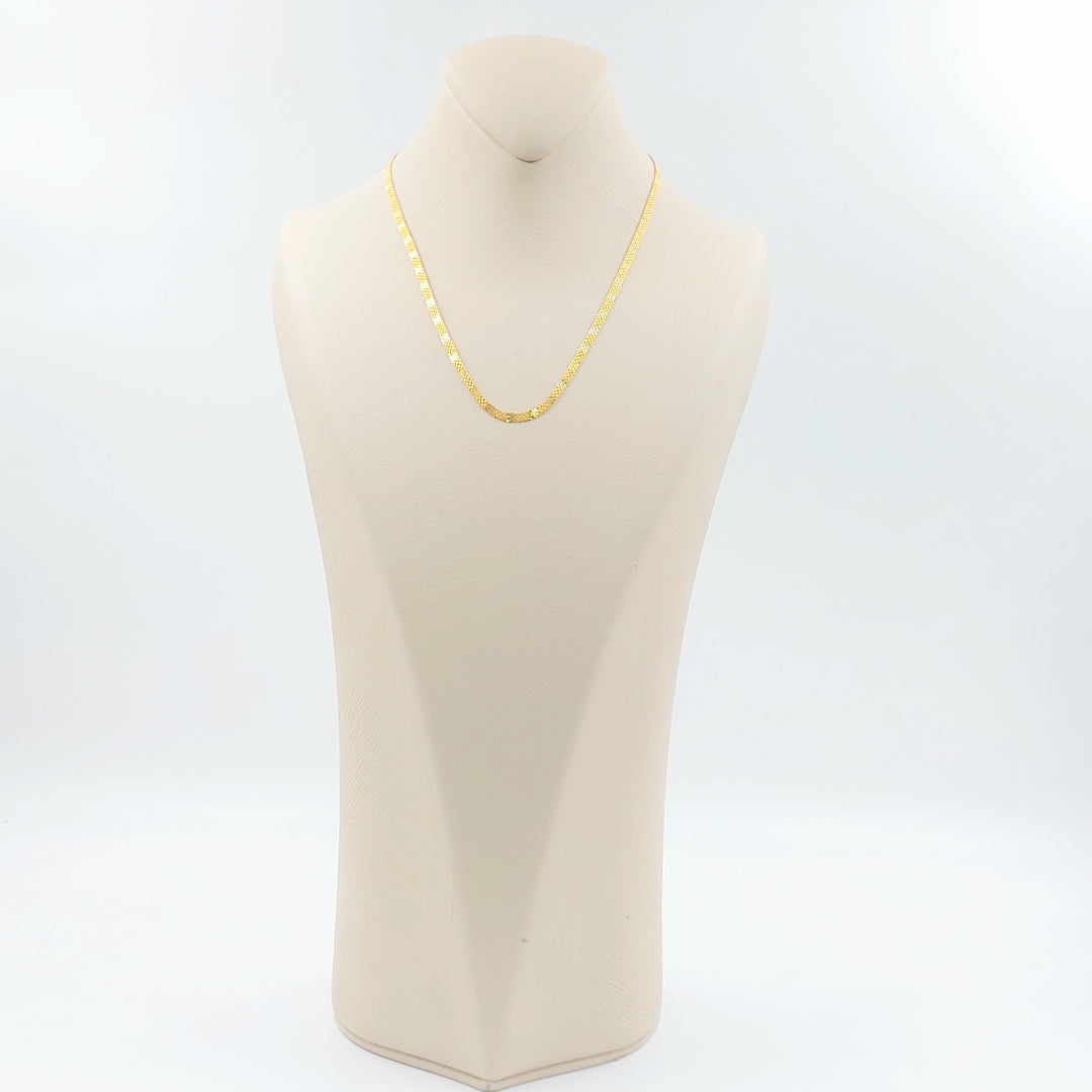 21K سنسال مبسط 3mm-مجوهرات الشيخ سعيد-Saeed Jewelry 