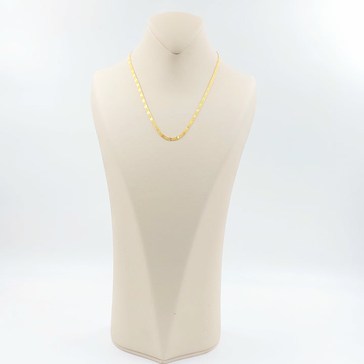 21K سنسال مبسط 3mm-مجوهرات الشيخ سعيد-Saeed Jewelry 