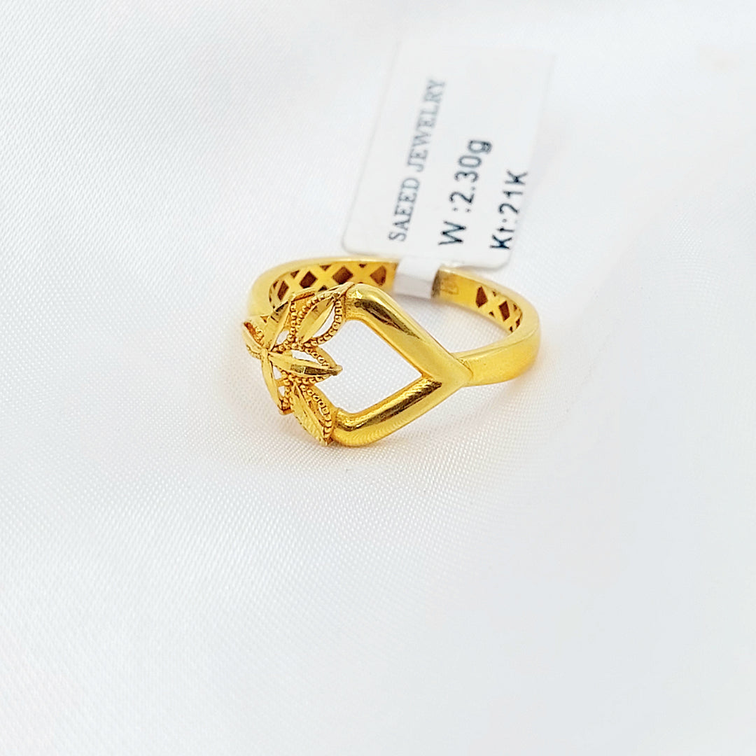21K خاتم ورق الشجر-مجوهرات الشيخ سعيد-Saeed Jewelry 