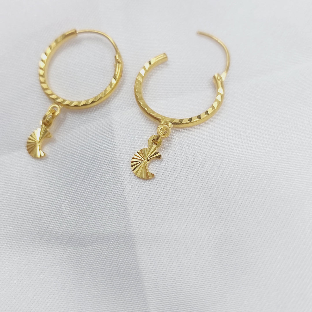 21K حلق ذبلة دنانديش-مجوهرات الشيخ سعيد-Saeed Jewelry 