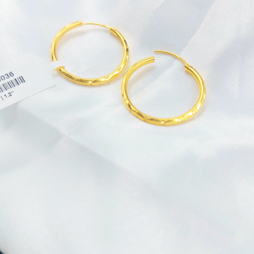 21K حلق ذبلة-مجوهرات الشيخ سعيد-Saeed Jewelry 