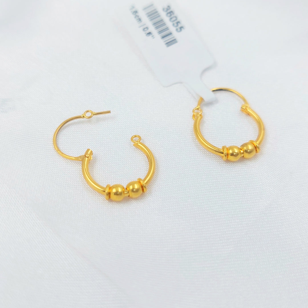 21K حلق ذبلة-مجوهرات الشيخ سعيد-Saeed Jewelry 