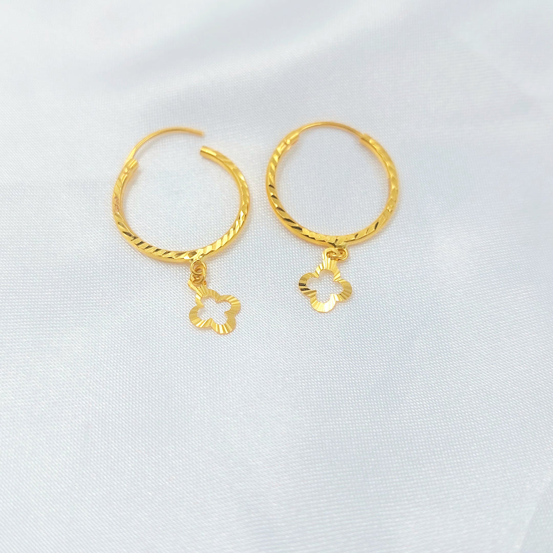 21K حلق ذبلة-مجوهرات الشيخ سعيد-Saeed Jewelry 