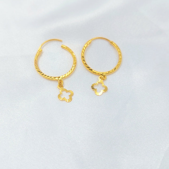 21K حلق ذبلة-مجوهرات الشيخ سعيد-Saeed Jewelry 