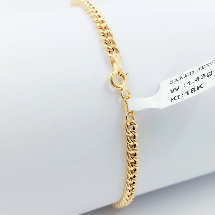 18K اسوارة جنزير مبسط-مجوهرات الشيخ سعيد-Saeed Jewelry 