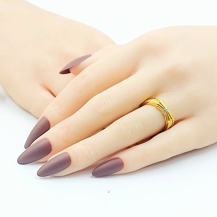 21K خاتم شكلة اكسترا-مجوهرات الشيخ سعيد-Saeed Jewelry 
