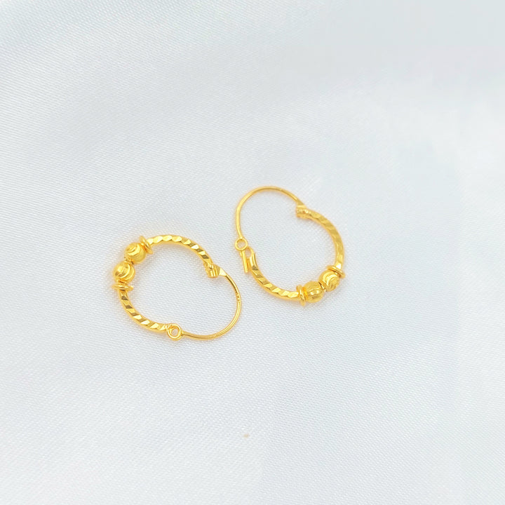 21K حلق ذبلة-مجوهرات الشيخ سعيد-Saeed Jewelry 