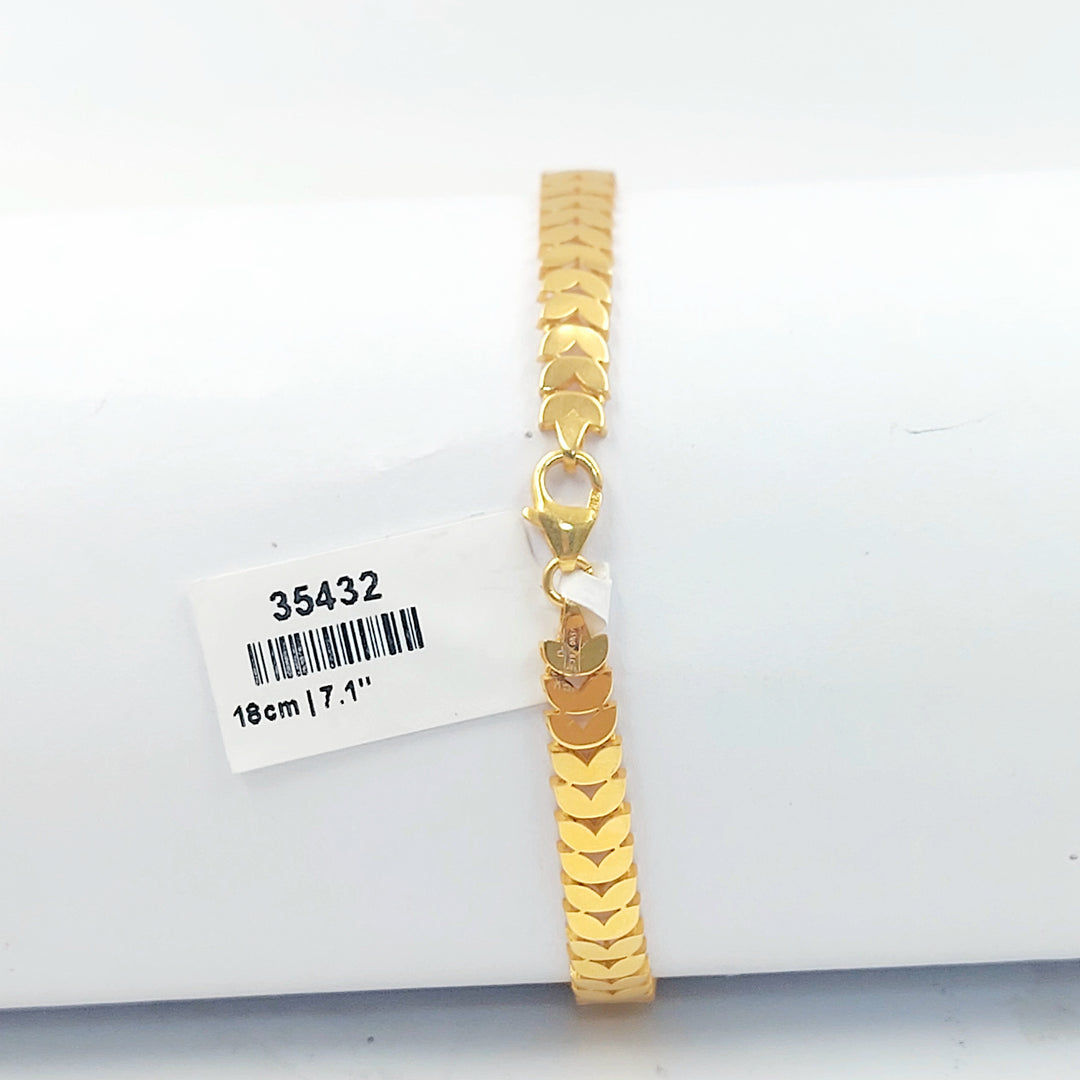 21K اسوارة ورق الشجر-مجوهرات الشيخ سعيد-Saeed Jewelry 