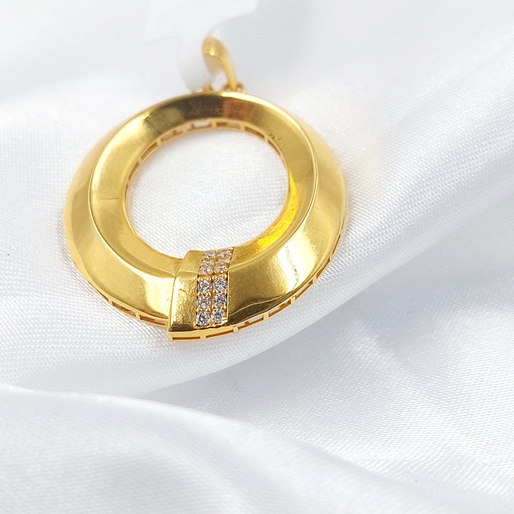 21K تعليقة دائري مرصع-مجوهرات الشيخ سعيد-Saeed Jewelry 