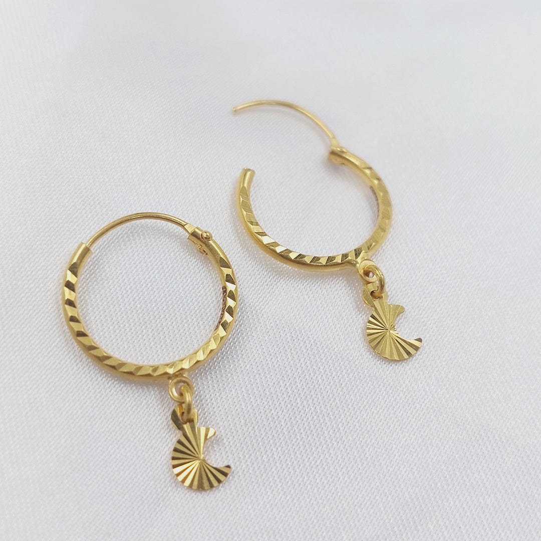 21K حلق ذبلة دنانديش-مجوهرات الشيخ سعيد-Saeed Jewelry 