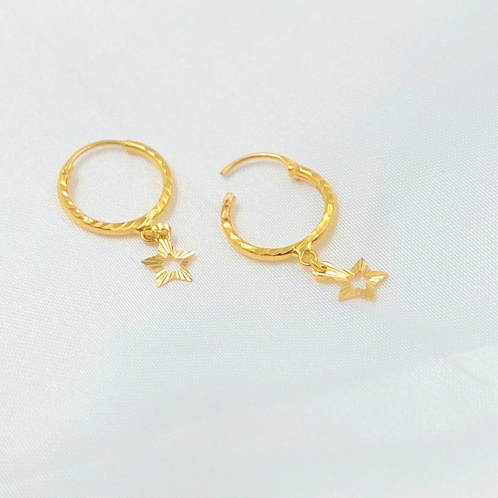 21K حلق ذبلة-مجوهرات الشيخ سعيد-Saeed Jewelry 