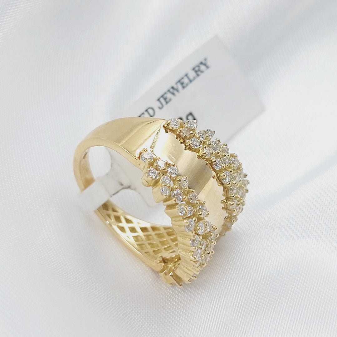 18K خاتم اكسترا مرصع-مجوهرات الشيخ سعيد-Saeed Jewelry 